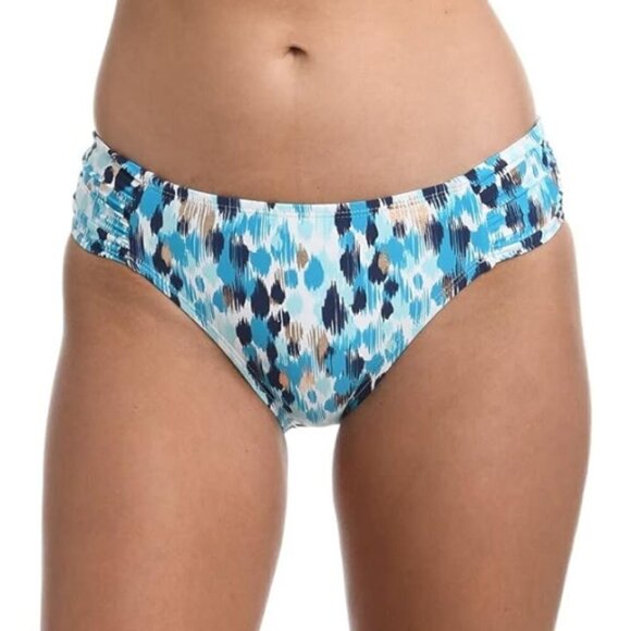 La Blanca 'Seaglass Shores' Shirred-Side Hipster Bikini Swimsuit Bottom - Picture 1 of 2